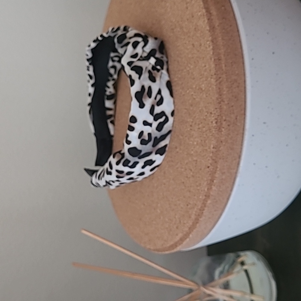 Animal print satin wrapped knotted headband